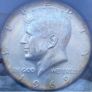 1969D Half Dollar - Moon Landing Coin & Stamp